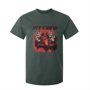 Racing Car Checkered Flag T Shirt For Kid Pit Crew Race Car TS14 Dark Forest Green Print Your Wear