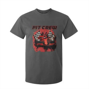 Racing Car Checkered Flag T Shirt For Kid Pit Crew Race Car TS14 Dark Heather Print Your Wear