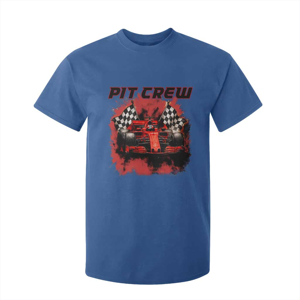 Racing Car Checkered Flag T Shirt For Kid Pit Crew Race Car TS14 Royal Blue Print Your Wear