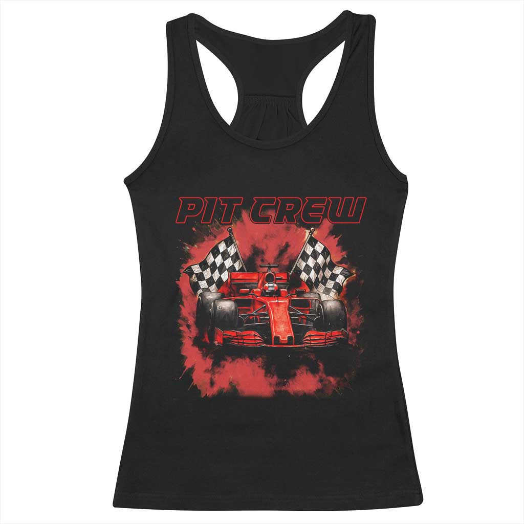 Racing Car Checkered Flag Racerback Tank Top Pit Crew Race Car TS14 Black Print Your Wear