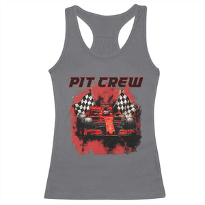 Racing Car Checkered Flag Racerback Tank Top Pit Crew Race Car TS14 Charcoal Print Your Wear