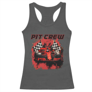 Racing Car Checkered Flag Racerback Tank Top Pit Crew Race Car TS14 Dark Heather Print Your Wear