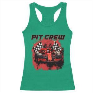 Racing Car Checkered Flag Racerback Tank Top Pit Crew Race Car TS14 Irish Green Print Your Wear