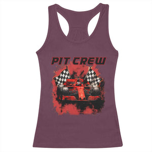 Racing Car Checkered Flag Racerback Tank Top Pit Crew Race Car TS14 Maroon Print Your Wear