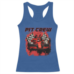 Racing Car Checkered Flag Racerback Tank Top Pit Crew Race Car TS14 Royal Blue Print Your Wear