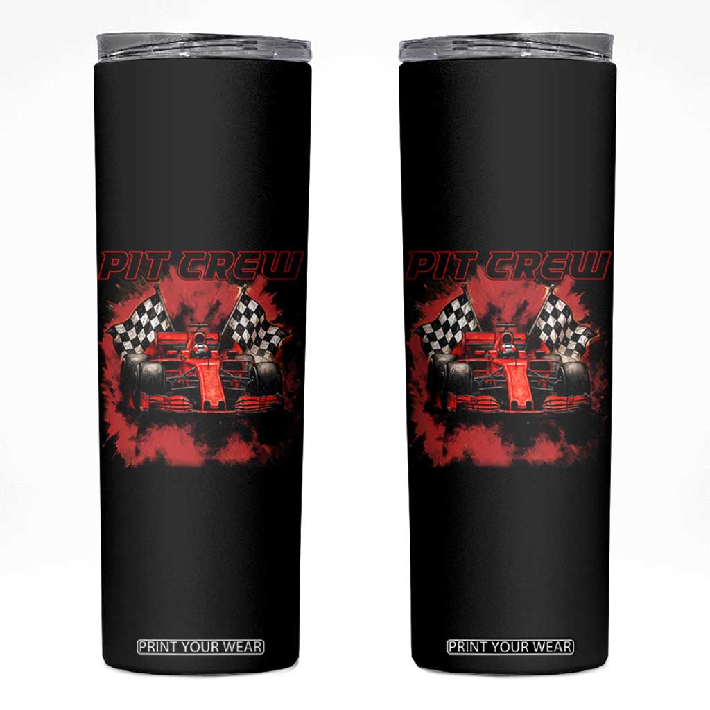 Racing Car Checkered Flag Skinny Tumbler Pit Crew Race Car TS14 Black Print Your Wear