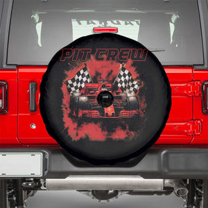 Racing Car Checkered Flag Spare Tire Cover Pit Crew Race Car TS14 Black Print Your Wear