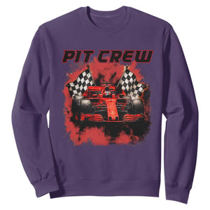 Racing Car Checkered Flag Sweatshirt Pit Crew Race Car TS14 Purple Print Your Wear
