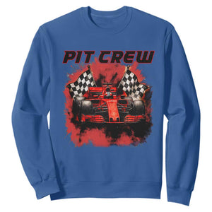 Racing Car Checkered Flag Sweatshirt Pit Crew Race Car TS14 Royal Blue Print Your Wear