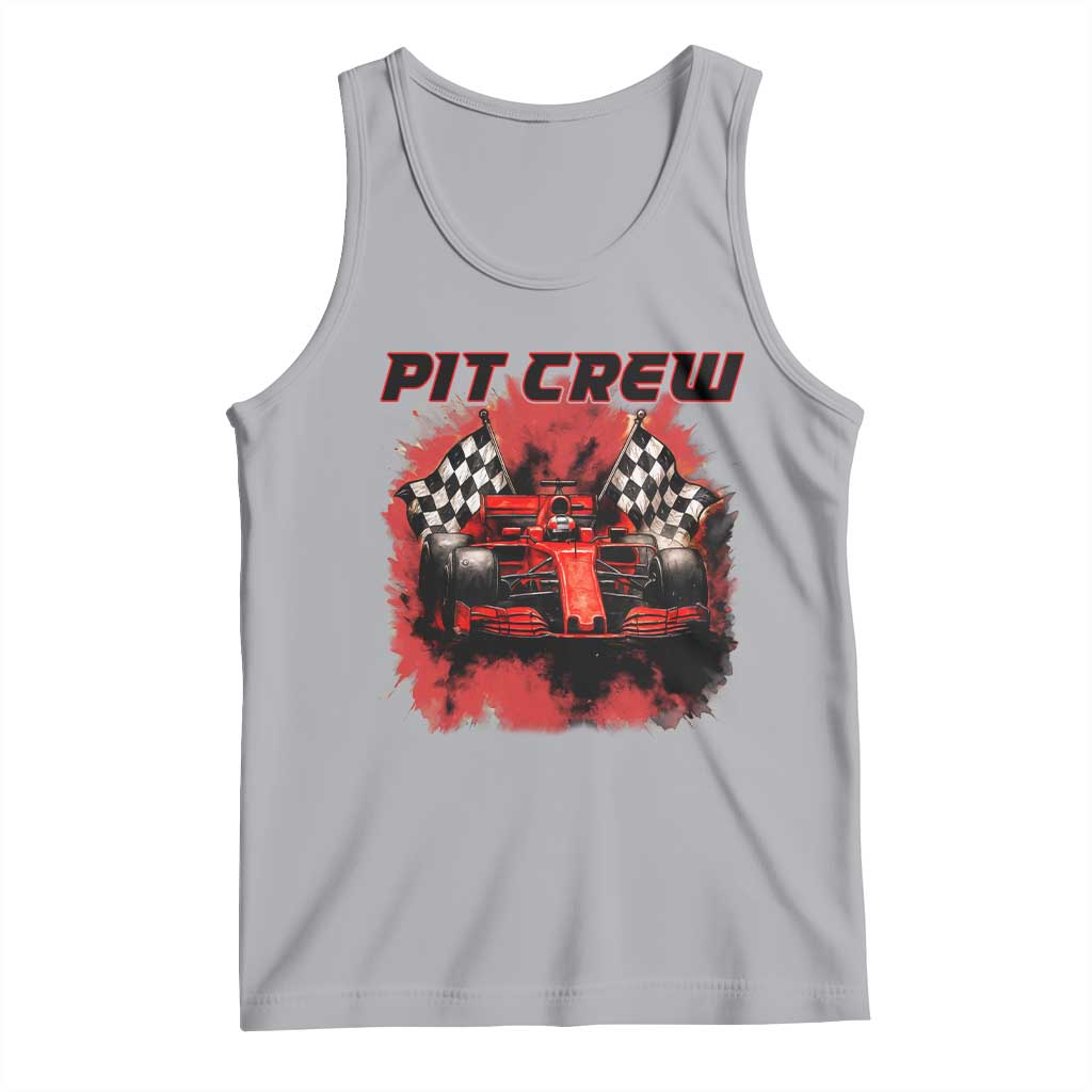 Racing Car Checkered Flag Tank Top Pit Crew Race Car TS14 Athletic Heather Print Your Wear