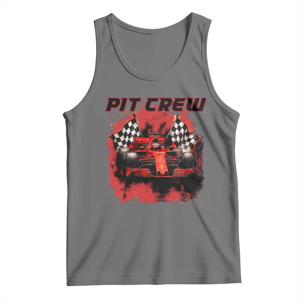 Racing Car Checkered Flag Tank Top Pit Crew Race Car TS14 Black Heather Print Your Wear