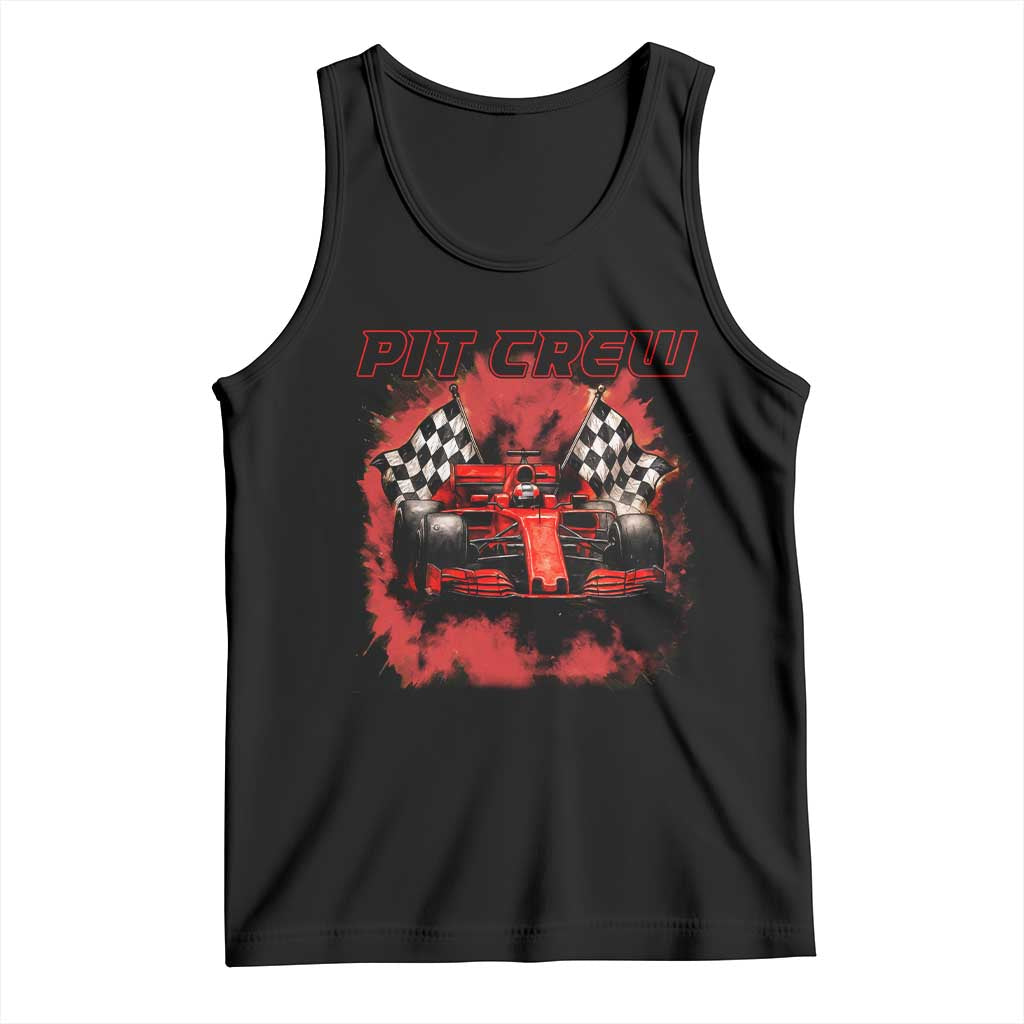 Racing Car Checkered Flag Tank Top Pit Crew Race Car TS14 Black Print Your Wear