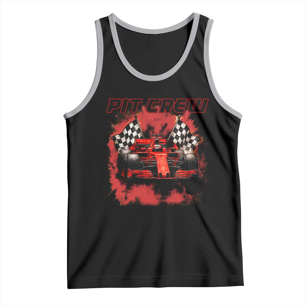 Racing Car Checkered Flag Tank Top Pit Crew Race Car TS14 Black Athletic Heather Print Your Wear