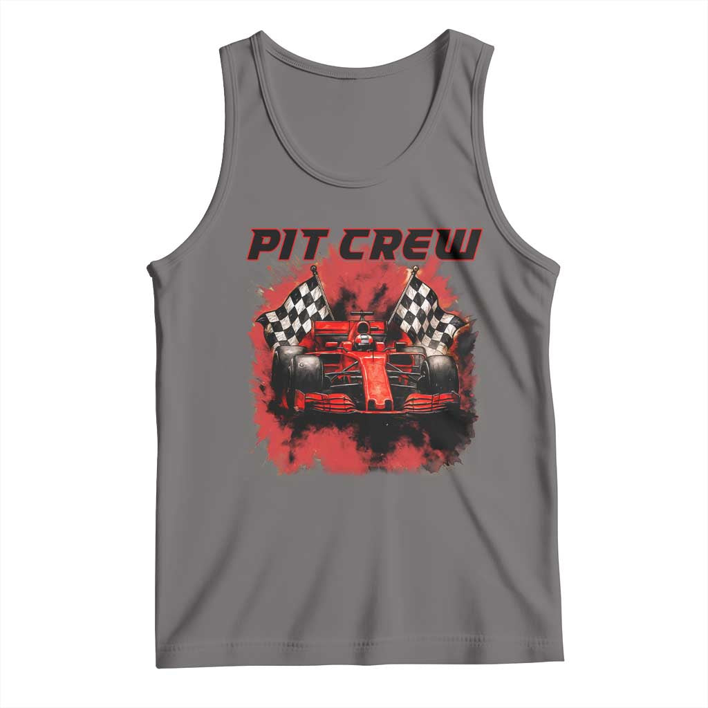 Racing Car Checkered Flag Tank Top Pit Crew Race Car TS14 Deep Heather Print Your Wear