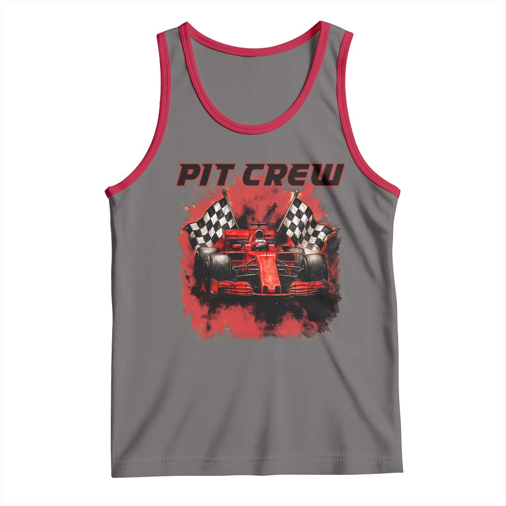 Racing Car Checkered Flag Tank Top Pit Crew Race Car TS14 Deep Heather Red Print Your Wear