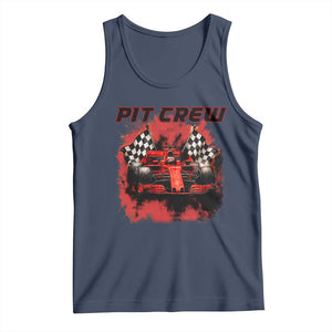 Racing Car Checkered Flag Tank Top Pit Crew Race Car TS14 Navy Print Your Wear