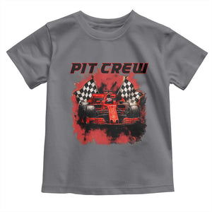 Racing Car Checkered Flag Toddler T Shirt Pit Crew Race Car TS14 Charcoal Print Your Wear