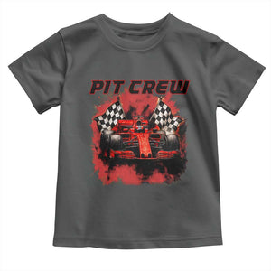 Racing Car Checkered Flag Toddler T Shirt Pit Crew Race Car TS14 Dark Heather Print Your Wear
