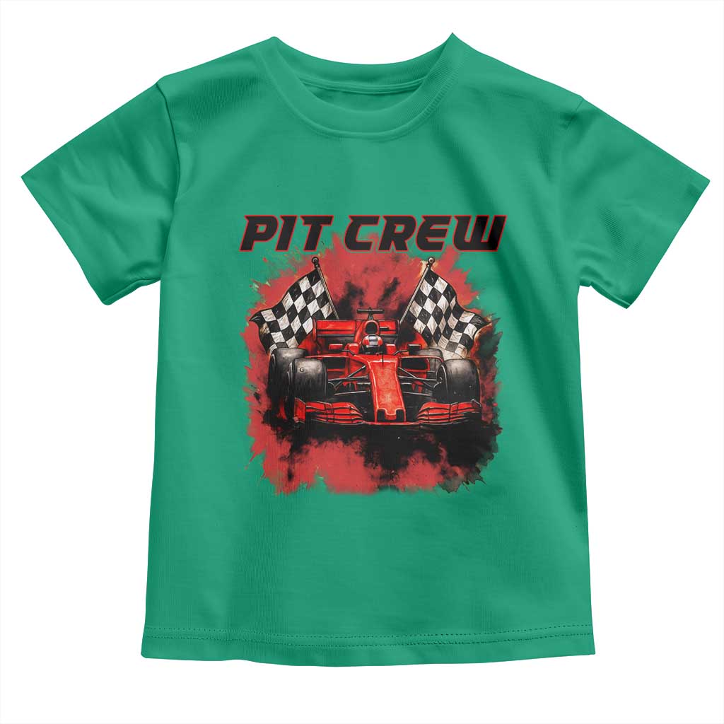Racing Car Checkered Flag Toddler T Shirt Pit Crew Race Car TS14 Irish Green Print Your Wear