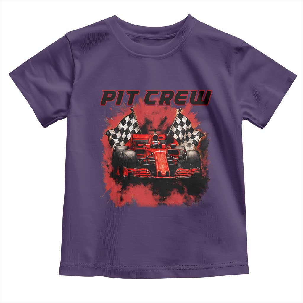 Racing Car Checkered Flag Toddler T Shirt Pit Crew Race Car TS14 Purple Print Your Wear