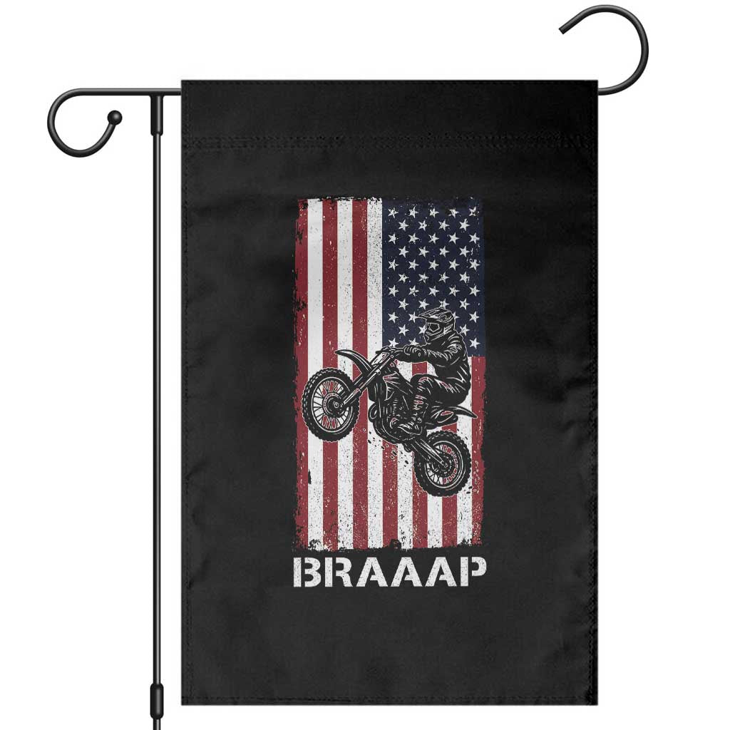 Dirt Bike Garden Flag Braaap American Flag Motocross TS14 Black Print Your Wear