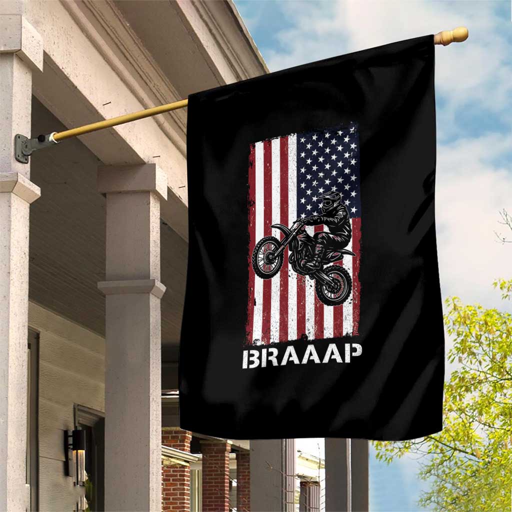 Dirt Bike Garden Flag Braaap American Flag Motocross TS14 Print Your Wear
