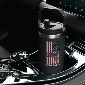 Dirt Bike Flip Straw Tumbler Braaap American Flag Motocross TS14 Print Your Wear