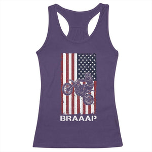 Dirt Bike Racerback Tank Top Braaap American Flag Motocross TS14 Purple Print Your Wear