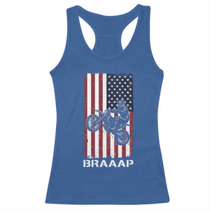 Dirt Bike Racerback Tank Top Braaap American Flag Motocross TS14 Royal Blue Print Your Wear