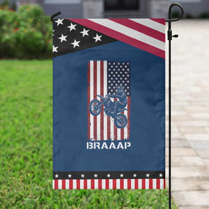 Dirt Bike Garden Flag Braaap American Flag Motocross TS14 Classic Blue Black Print Your Wear