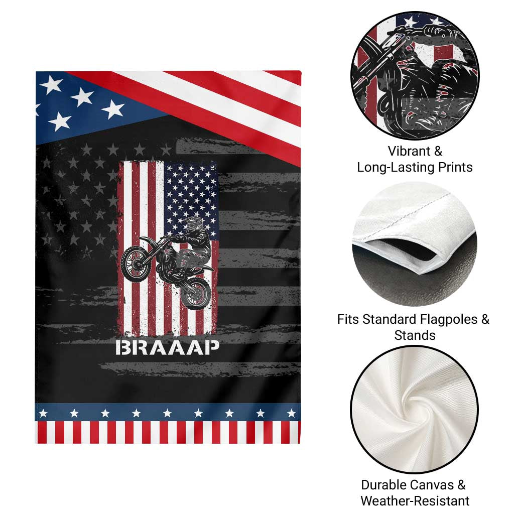 Dirt Bike Garden Flag Braaap American Flag Motocross TS14 Print Your Wear