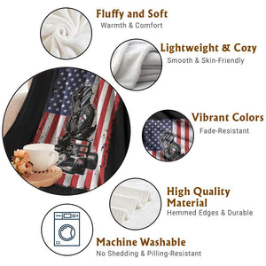 Patriotic Racing Car American Flag Race Throw Blanket TS14 Print Your Wear