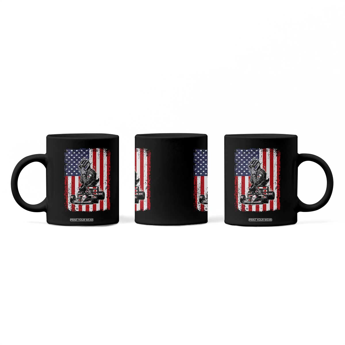 Patriotic Racing Car American Flag Race Coffee Mug TS14 Print Your Wear