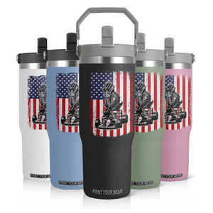 Patriotic Racing Car American Flag Race Flip Straw Tumbler TS14 Print Your Wear