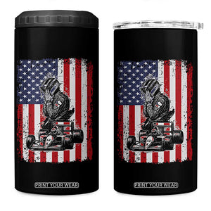Patriotic Racing Car American Flag Race 4 in 1 Can Cooler Tumbler TS14 One Size: 16 oz Black Print Your Wear