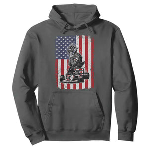 Patriotic Racing Car American Flag Race Hoodie TS14 Dark Heather Print Your Wear