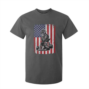 Patriotic Racing Car American Flag Race T Shirt For Kid TS14 Dark Heather Print Your Wear