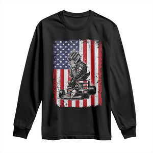 Patriotic Racing Car American Flag Race Long Sleeve Shirt TS14 Black Print Your Wear