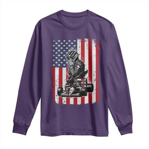 Patriotic Racing Car American Flag Race Long Sleeve Shirt TS14 Purple Print Your Wear