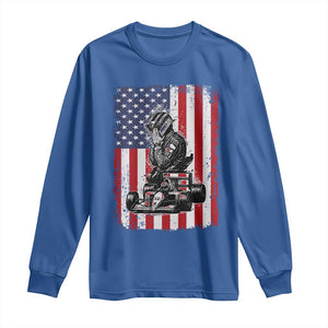 Patriotic Racing Car American Flag Race Long Sleeve Shirt TS14 Royal Blue Print Your Wear