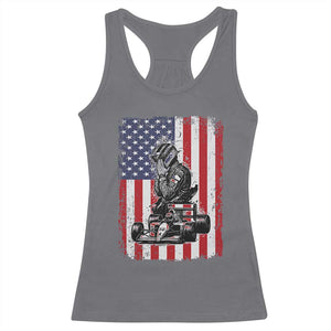Patriotic Racing Car American Flag Race Racerback Tank Top TS14 Charcoal Print Your Wear