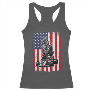 Patriotic Racing Car American Flag Race Racerback Tank Top TS14 Dark Heather Print Your Wear