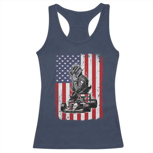 Patriotic Racing Car American Flag Race Racerback Tank Top TS14 Navy Print Your Wear