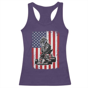 Patriotic Racing Car American Flag Race Racerback Tank Top TS14 Purple Print Your Wear