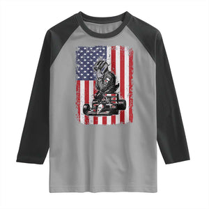 Patriotic Racing Car American Flag Race Raglan Shirt TS14 Sport Gray Black Print Your Wear