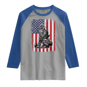 Patriotic Racing Car American Flag Race Raglan Shirt TS14 Sport Gray Royal Print Your Wear
