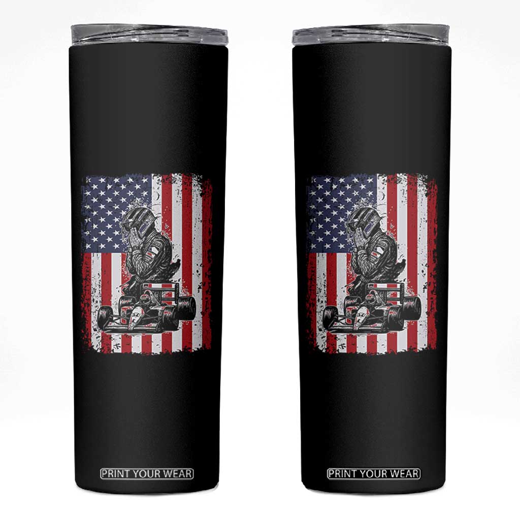 Patriotic Racing Car American Flag Race Skinny Tumbler TS14 Black Print Your Wear