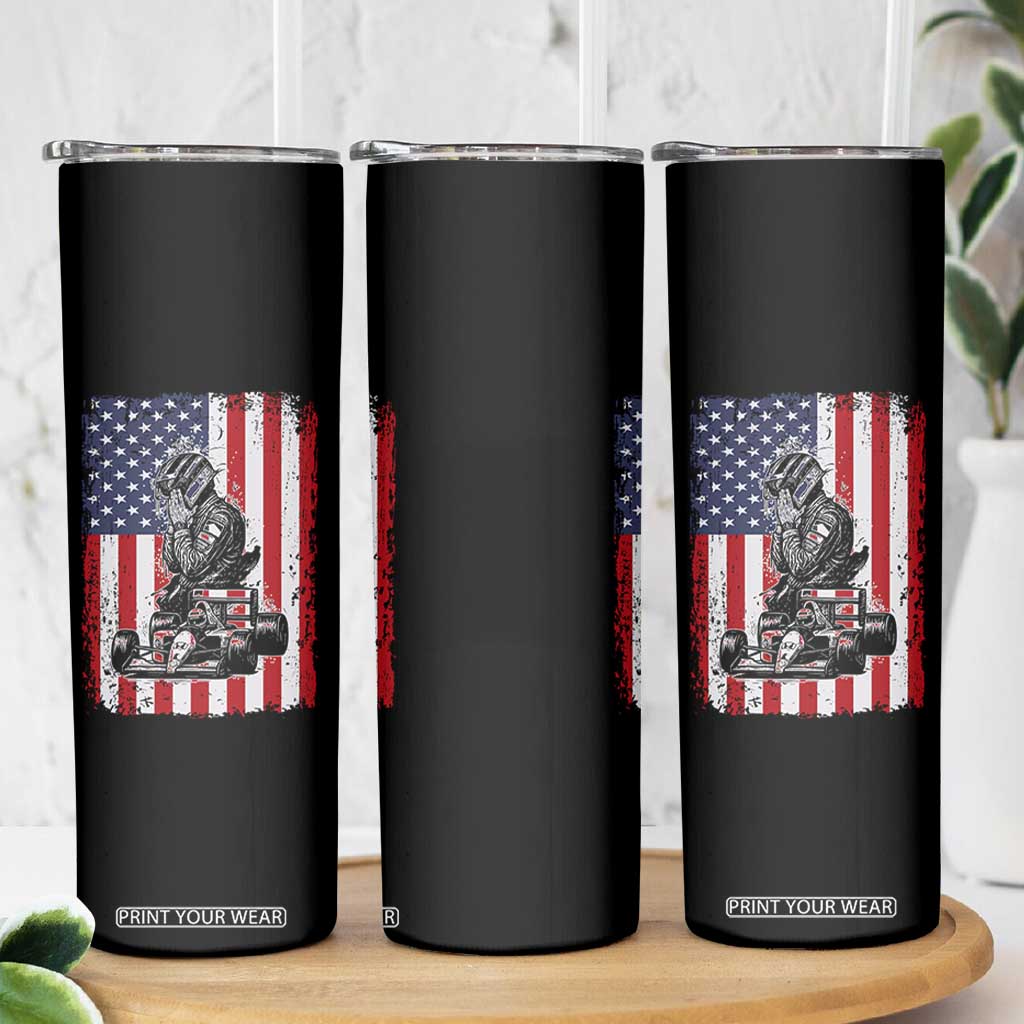 Patriotic Racing Car American Flag Race Skinny Tumbler TS14 Print Your Wear