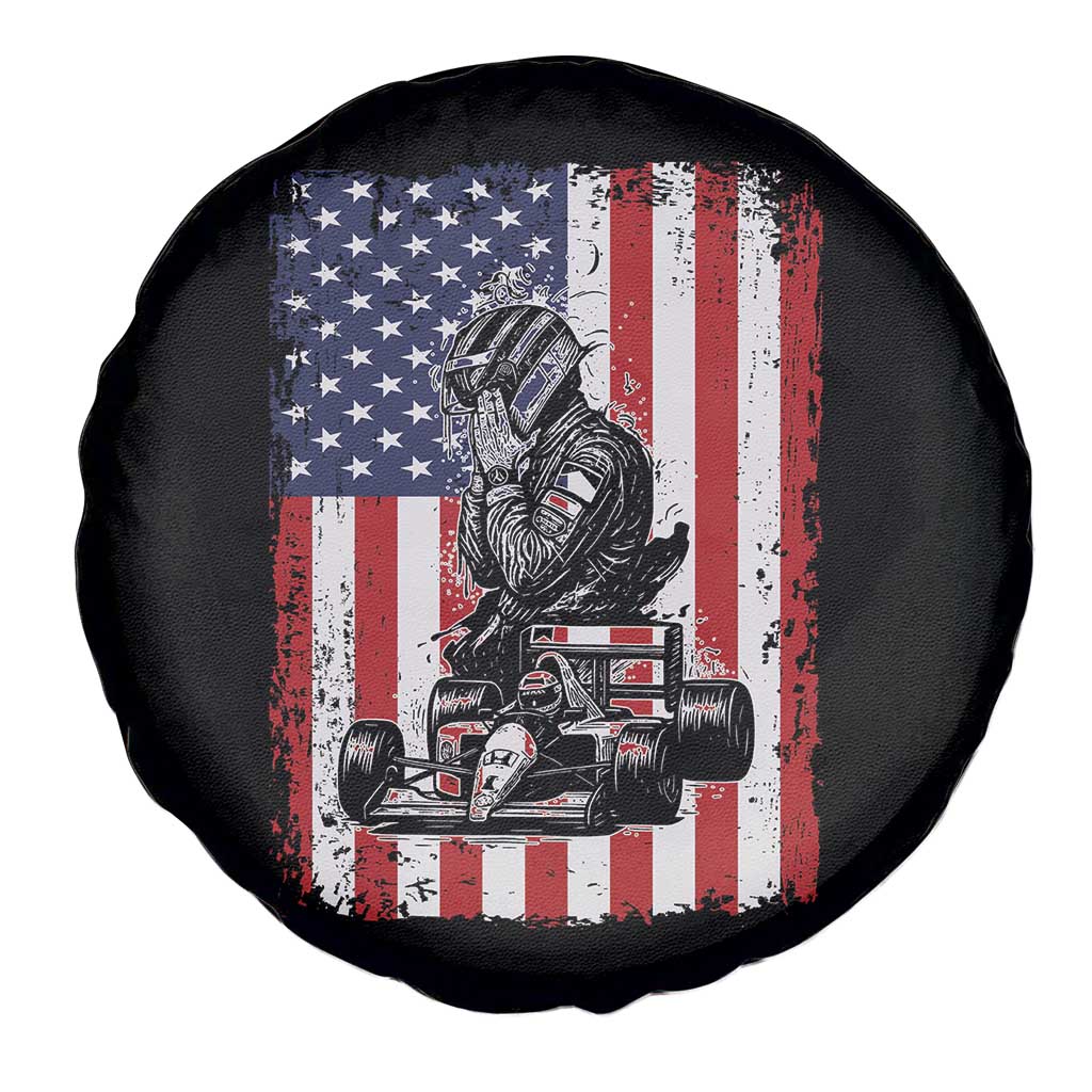 Patriotic Racing Car American Flag Race Spare Tire Cover TS14 Print Your Wear
