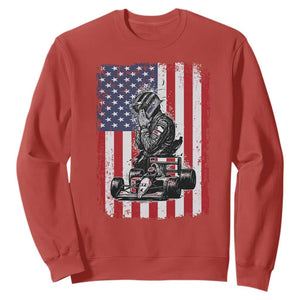 Patriotic Racing Car American Flag Race Sweatshirt TS14 Red Print Your Wear